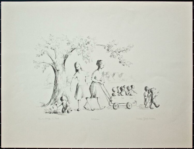 Erika Groß-Koven - Kinderkrippe im Park - Lithographie - 1979 - 58/200