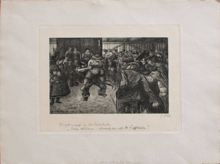 Heinrich Zille - Ringkampf in der Schaubühne - 1903 - Heliogravure