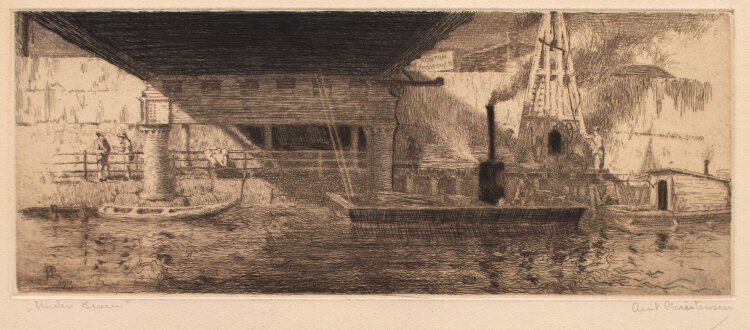 Arent Christensen - Ruder Broen - 1913 - Radierung
