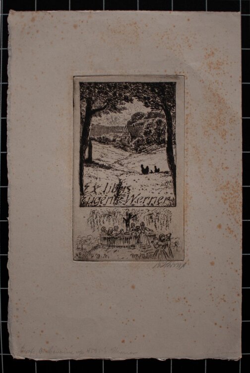 Bruno Héroux - Ex Libris für Eugene Werner - Radierung - o. J.