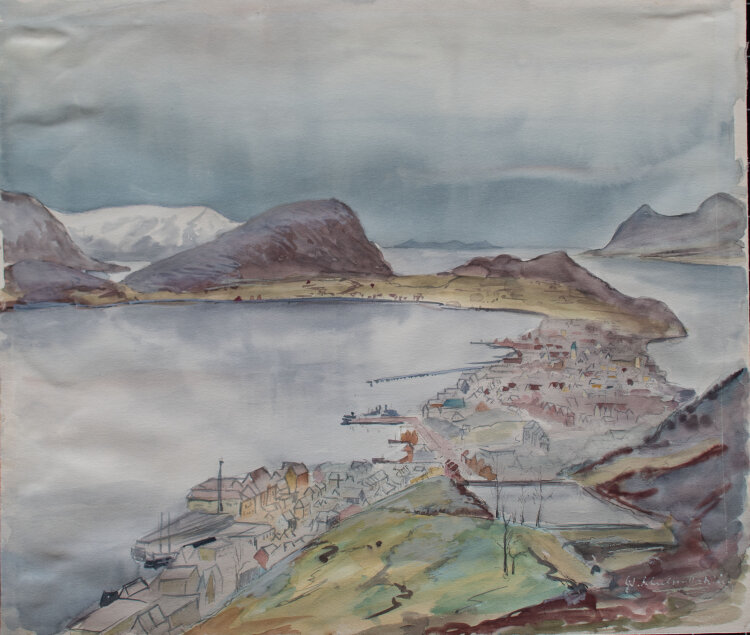 Gerhard Schulte-Dahling - Ålesund Blick vom Axla - o.J. - Aquarell
