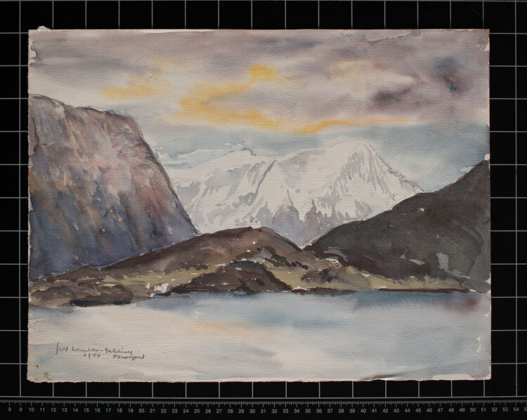 Gerhard Schulte-Dahling - Landschaft Norwegen - 1944 - Aquarell