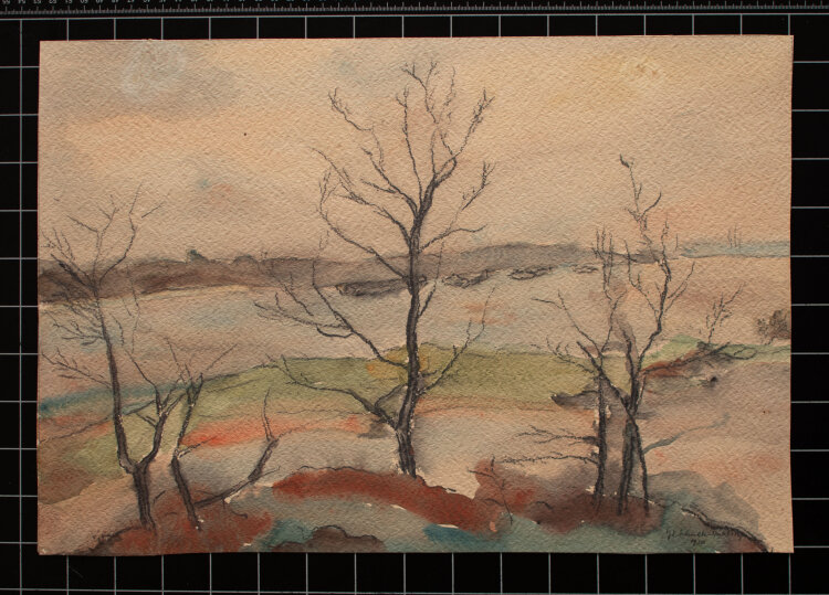 Gerhard Schulte-Dahling - Landschaft an der Elbe - 1930 - Aquarell