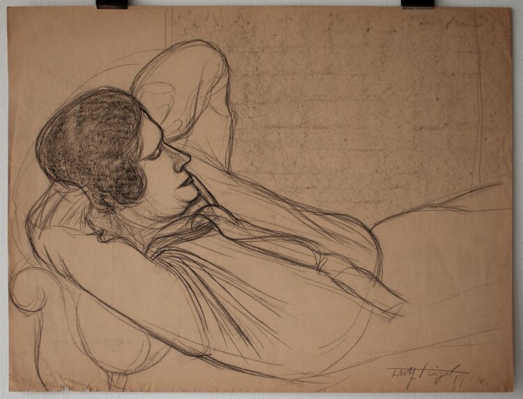 Fritz Tröger - Liegende - Zeichnung - 1924
