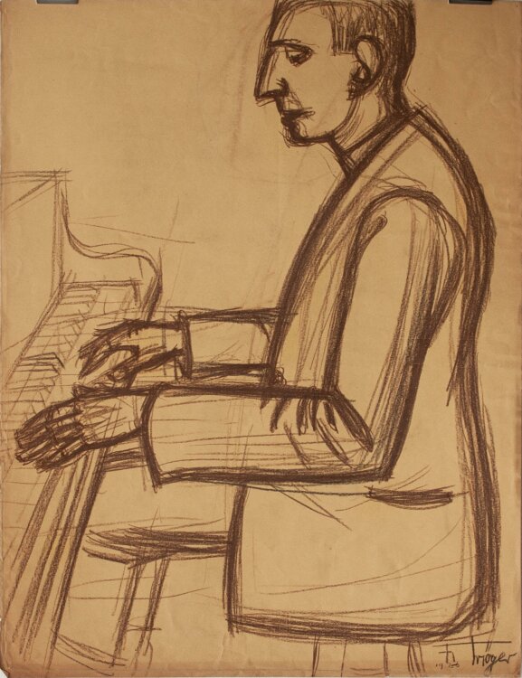 Fritz Tröger - Klavierspieler - Zeichnung - 1926