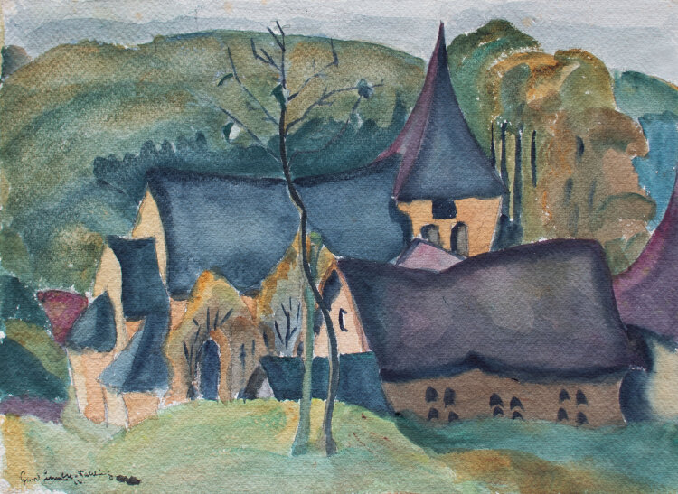 Gerhard Schulte-Dahling - Kirche in Landschaft - 1922 -...