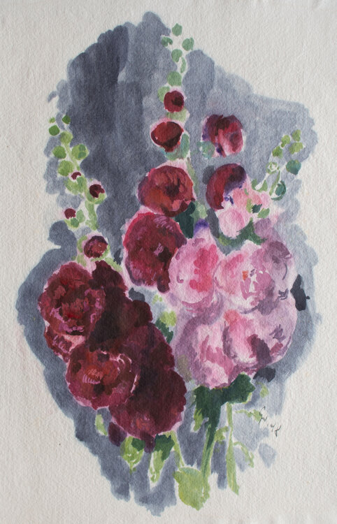 Gerhard Schulte-Dahling - Stockrosen - 1948 - Aquarell