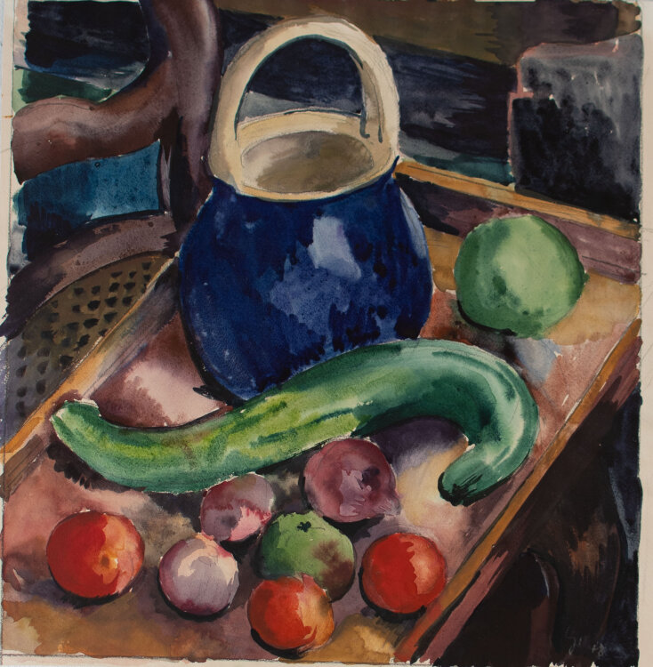 Gerhard Schulte-Dahling - Stillleben mit Gemüse und Krug - 1948 - Aquarell