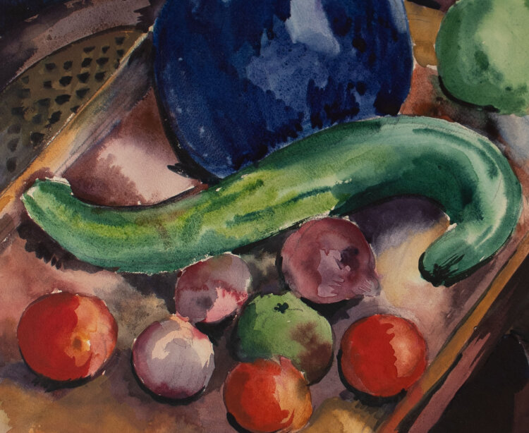 Gerhard Schulte-Dahling - Stillleben mit Gemüse und Krug - 1948 - Aquarell