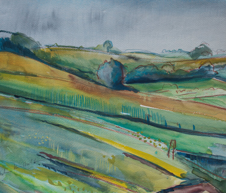 Gerhard Schulte-Dahling - Felder und Wiesen bei Bad Oldesloe - o.J. - Aquarell