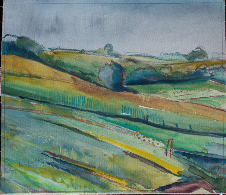 Gerhard Schulte-Dahling - Felder und Wiesen bei Bad Oldesloe - o.J. - Aquarell