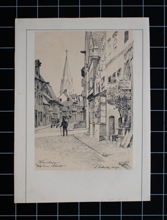 Signiert E. Schuh - Lüneburg - Auf dem Kauf - 1907 - Tusche