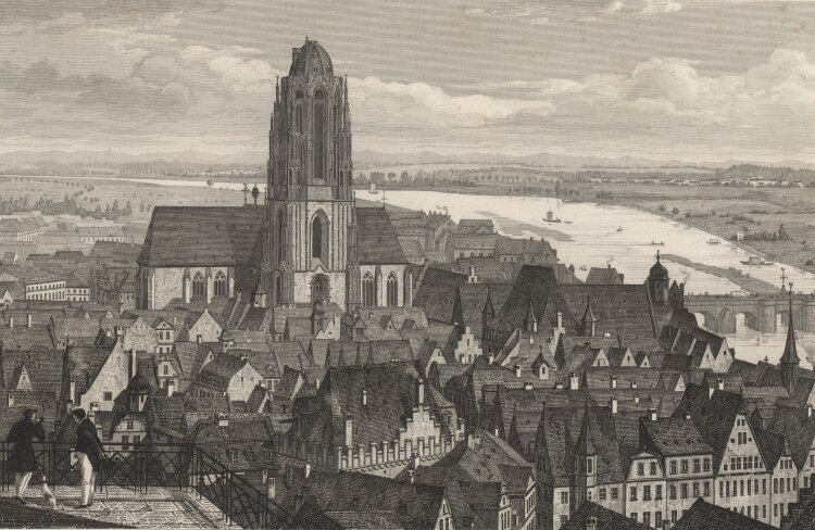 Carl Rauch - Blick auf die Altstadt von Frankfurt - 1837 - Stahlstich