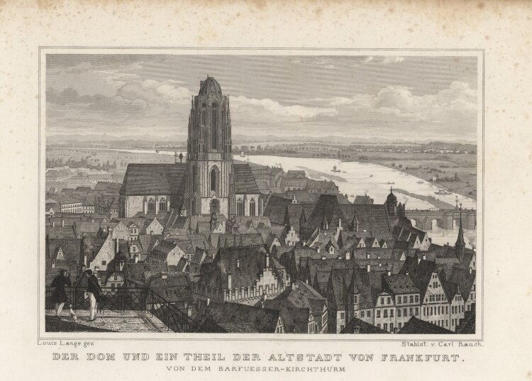 Carl Rauch - Blick auf die Altstadt von Frankfurt - 1837 - Stahlstich