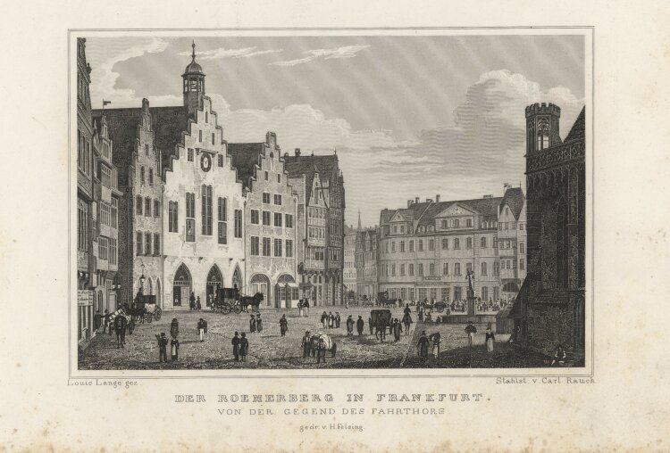 Carl Rauch - Roemerberg in Frankfurt am Main - 1837 -...