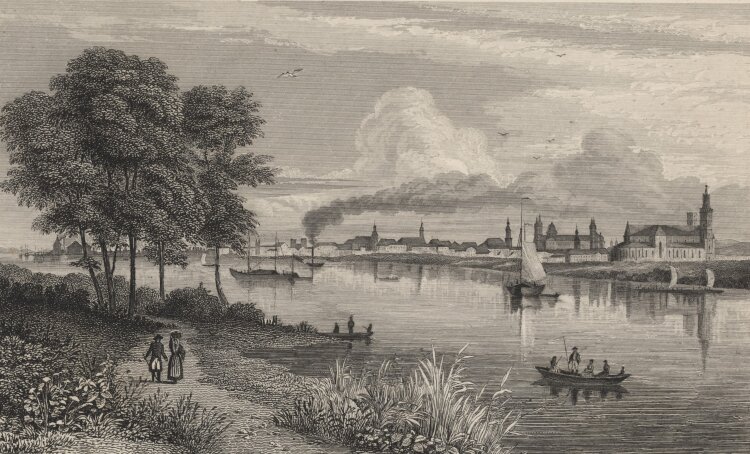 unbekannter Künstler - Blick auf Worms - 1837 - Stahlstich