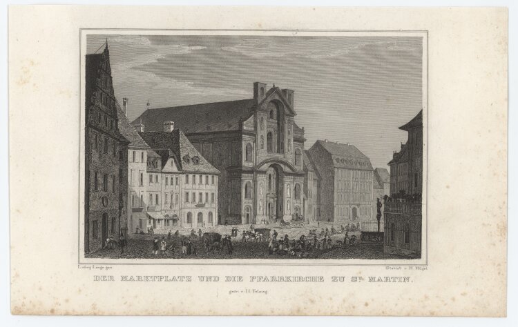 H. Hügel - Bamberg St. Martin - 1837 - Stahlstich
