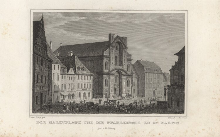 H. Hügel - Bamberg St. Martin - 1837 - Stahlstich