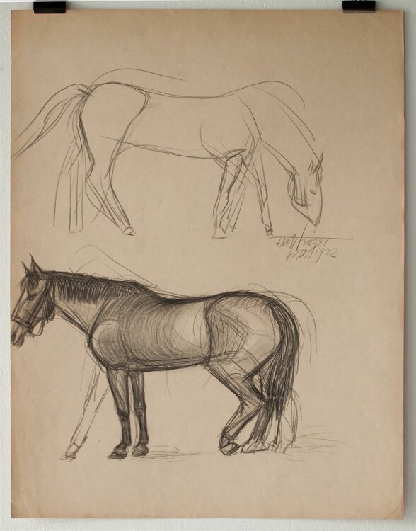 Fritz Tröger - Pferde - Zeichnung - 1932