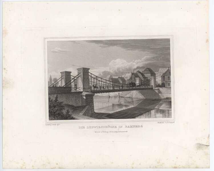 Johann Poppel - Ludwigsbrücke - 1837 - Stahlstich