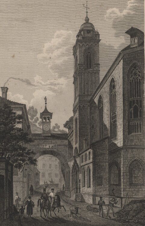 C. Rosée - Franziskaner Kirche Salzburg - 1837 - Stahlstich