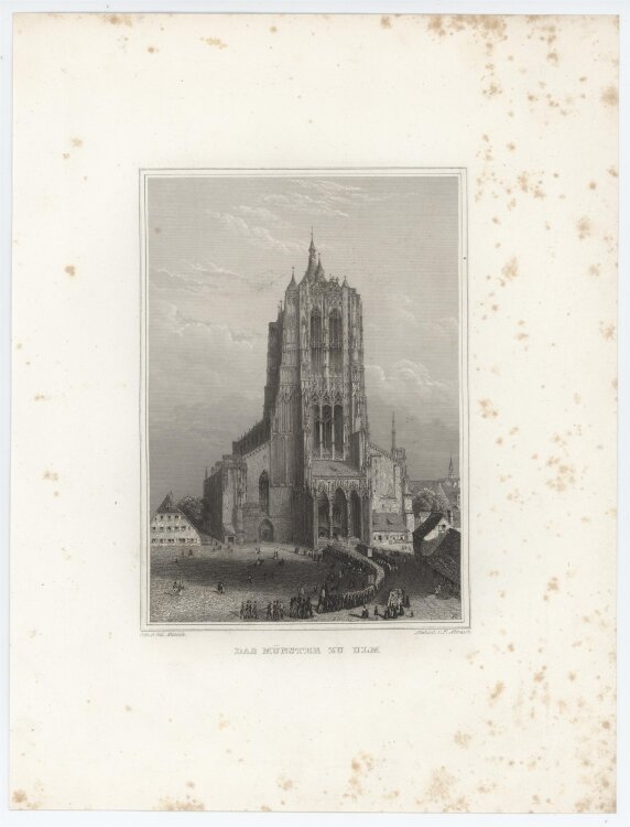 F. Abrasch - Münster zu Ulm - 1837 - Stahlstich