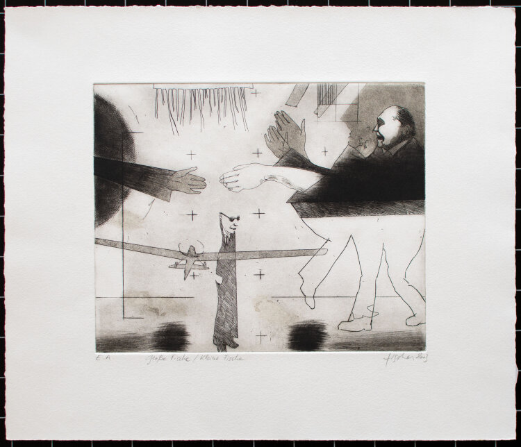 Pierre Fischer - Große Fische, Kleine Fische - 2003 - Radierung