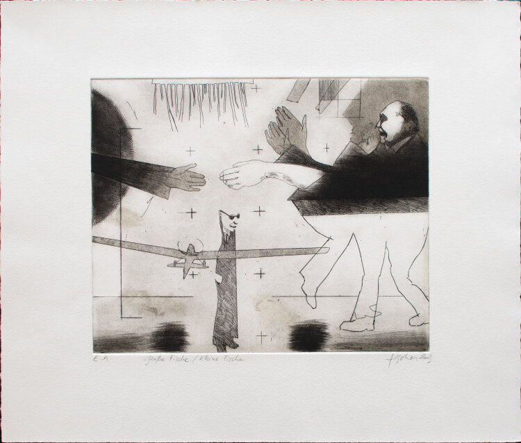 Pierre Fischer - Große Fische, Kleine Fische - 2003 - Radierung
