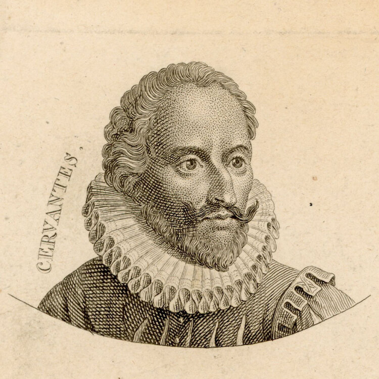 unbekannt - Bildnis des Miguel de Cervantes Saavedra - o.J. - Kupferstich