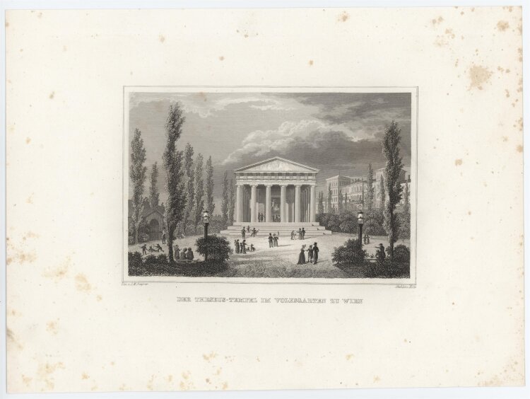 Emil Höfer - Theseustempel Wien - 1837 - Stahlstich