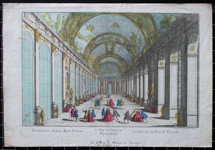 unbekannt - Versalicarum Aedium Major Porticus/ La Grande Gallerie de Versailles - o.J. - colorierter Kupferstich