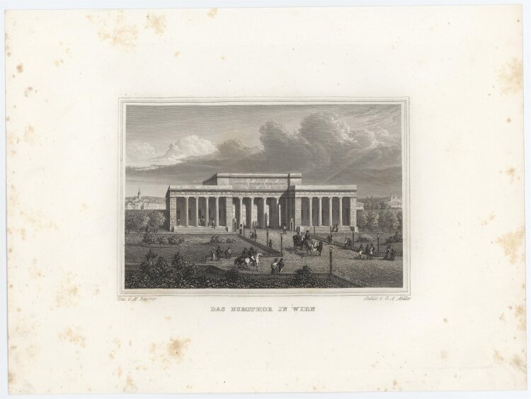 G. A. Müller - Burgtor Wien - 1837 - Stahlstich