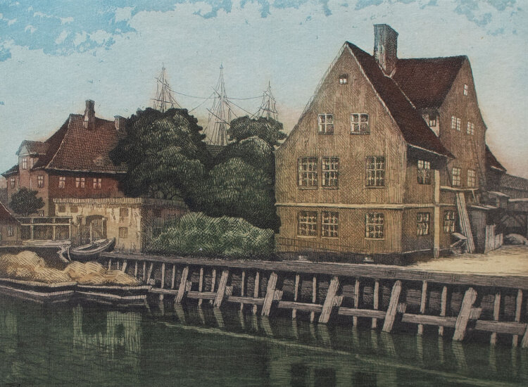 Th. Jørgensen - Wilders Plads, Kopenhagen - o.J. - Farbradierung