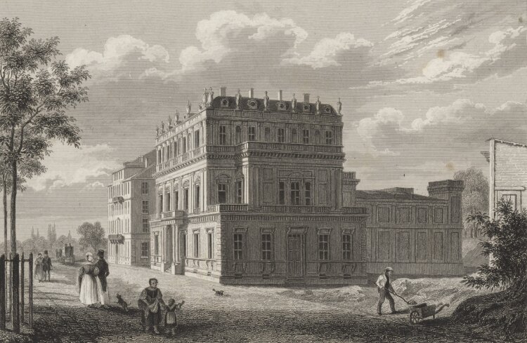 Johann Poppel - Ständehaus Kassel - 1837 - Stahlstich