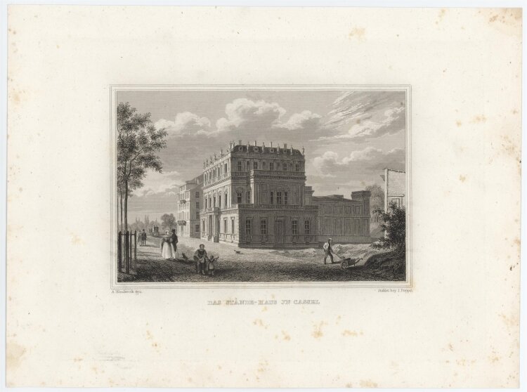 Johann Poppel - Ständehaus Kassel - 1837 - Stahlstich
