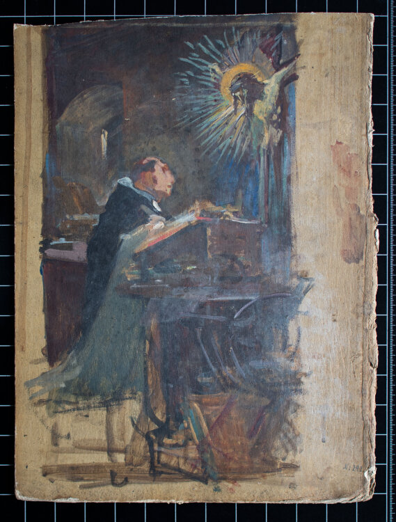 Martin von Feuerstein - Betender Mönch/ Vorstudie - o.J. - Öl