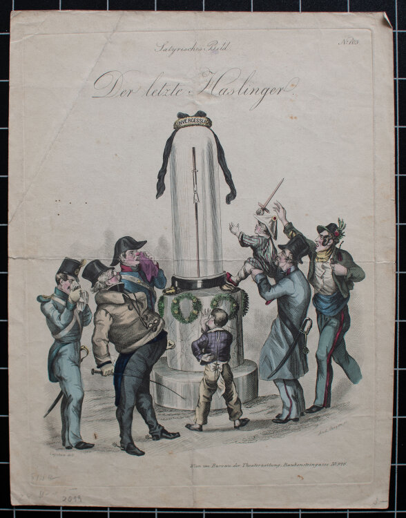 Andreas Geiger - Satyrisches Bild Nr. 103 - o.J. - colorierter Kupferstich