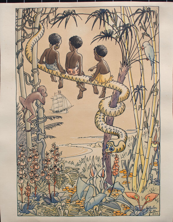 Gisela Heller - Illustration zum Kolonialfest des Frauenbundes - 1935 - Aquarell
