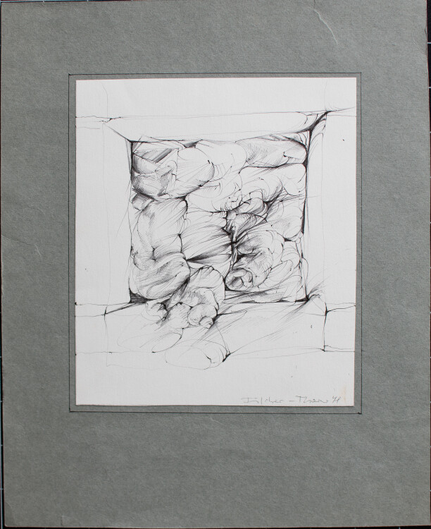 Hella Fischer-Thorer - Abstrakte Komposition - 1971 - Zeichnung