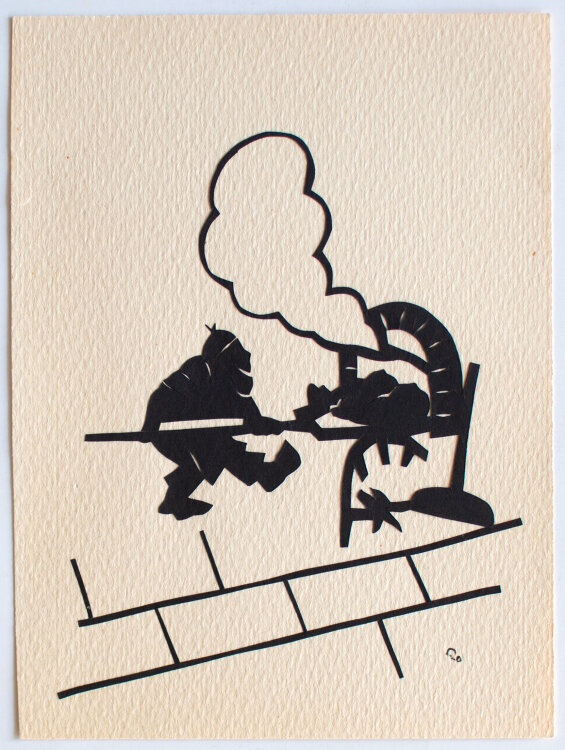 Michael Kutzner - Ammoniten - o.J. - Zeichnung, rückseitig Collage