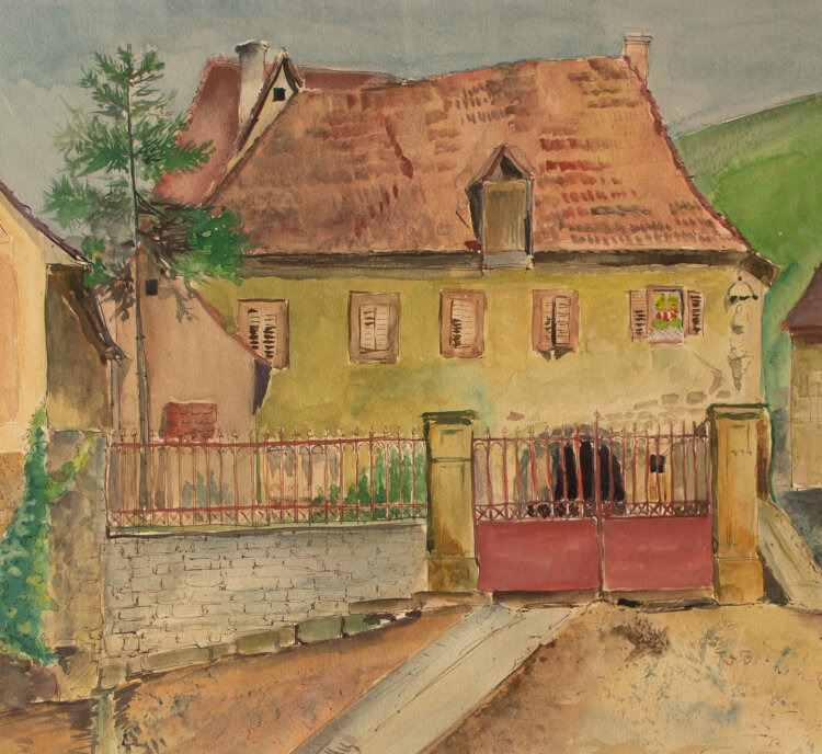 Gerhard Schulte-Dahling - Grünes Haus - 1941 - Aquarell