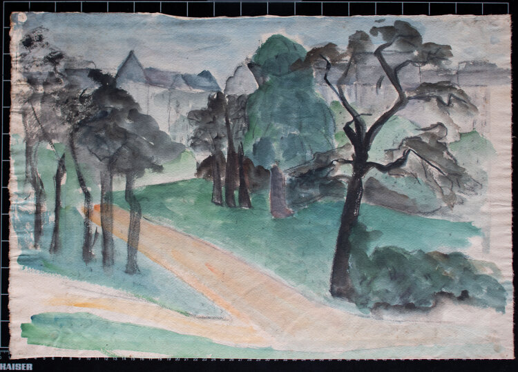 Gerhard Schulte-Dahling - Park mit Schloss - o.J. - Aquarell