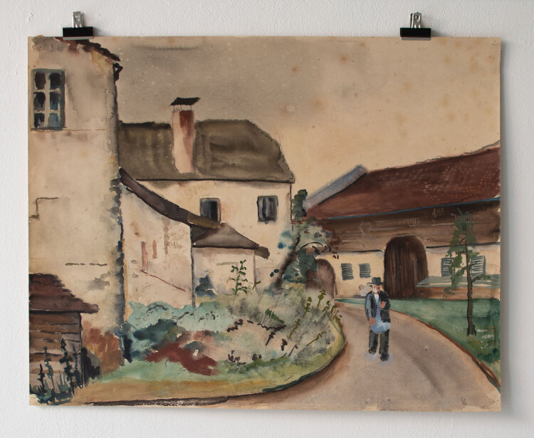 Gerhard Schulte-Dahling - Pfeiferauchender Spaziergänger - 1934 - Aquarell