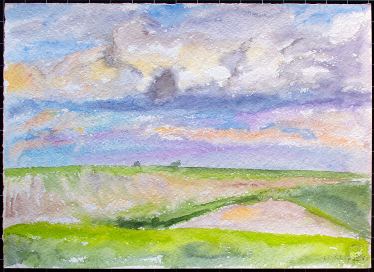 Karlheinz Schäfer - Feldlandschaft - 1983 - Aquarell