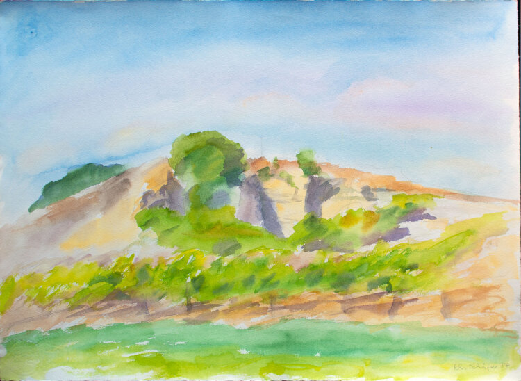 Karlheinz Schäfer - Flußlandschaft - 1984 - Aquarell