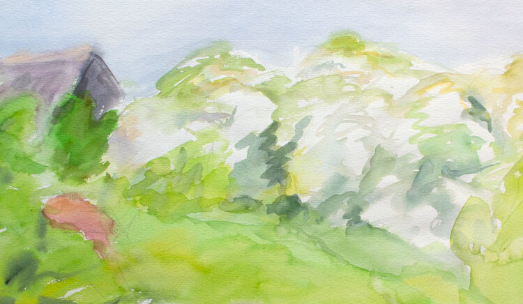 Karlheinz Schäfer - Abstrahierte Waldlandschaft - 1985 - Aquarell