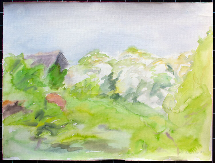 Karlheinz Schäfer - Abstrahierte Waldlandschaft - 1985 - Aquarell