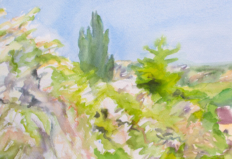 Karlheinz Schäfer - Abstrahierte Waldlandschaft - 1985 - Aquarell