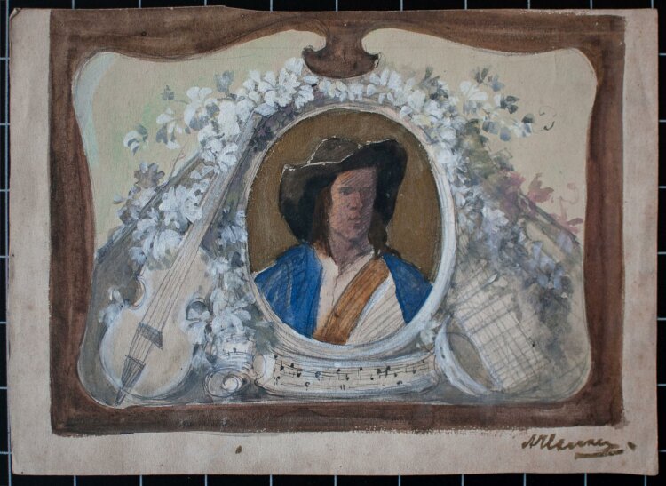 A. Hansen - Porträt eines Musikers - Aquarell - o. J.