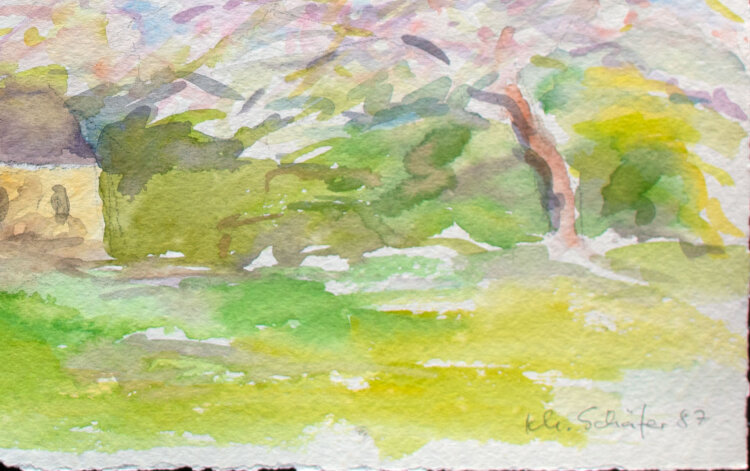 Karlheinz Schäfer - Frühlingsbaum - 1987 - Aquarell